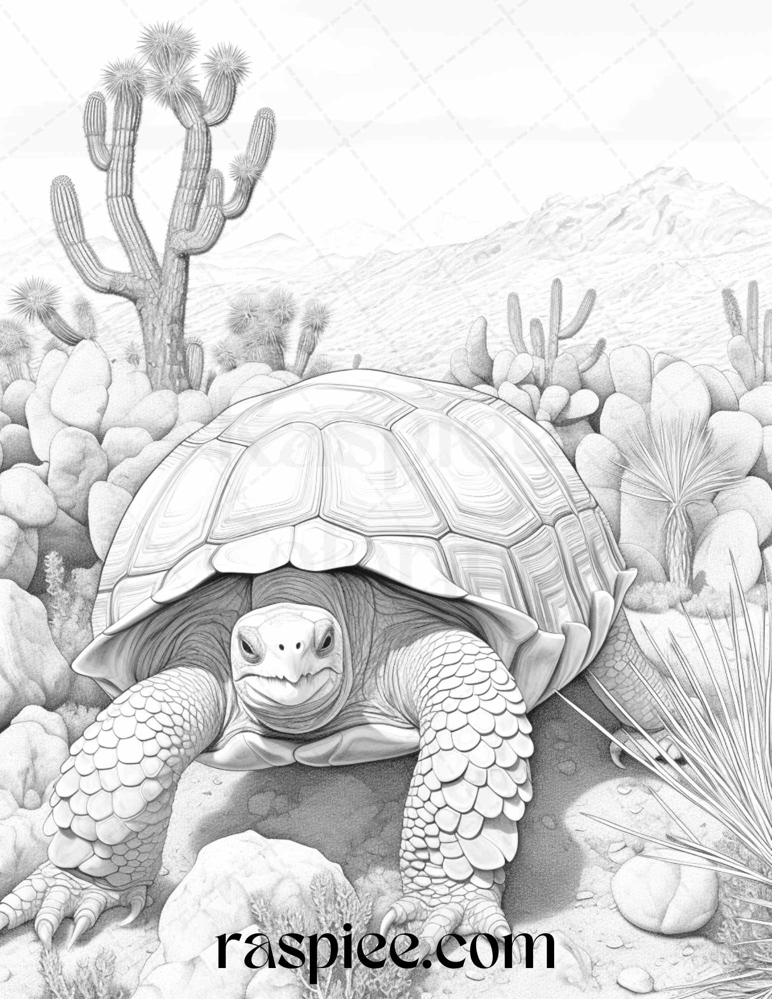 Desert animals grayscale coloring pages printable for adults pdf f â coloring