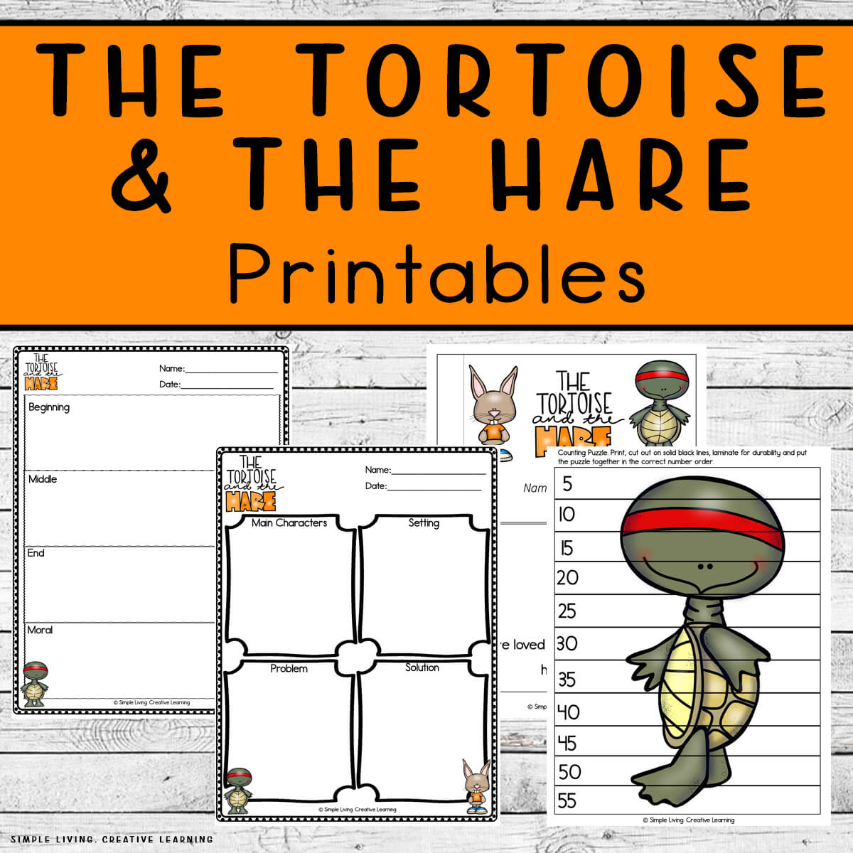 Aesops fables printables the tortoise and the hare printables