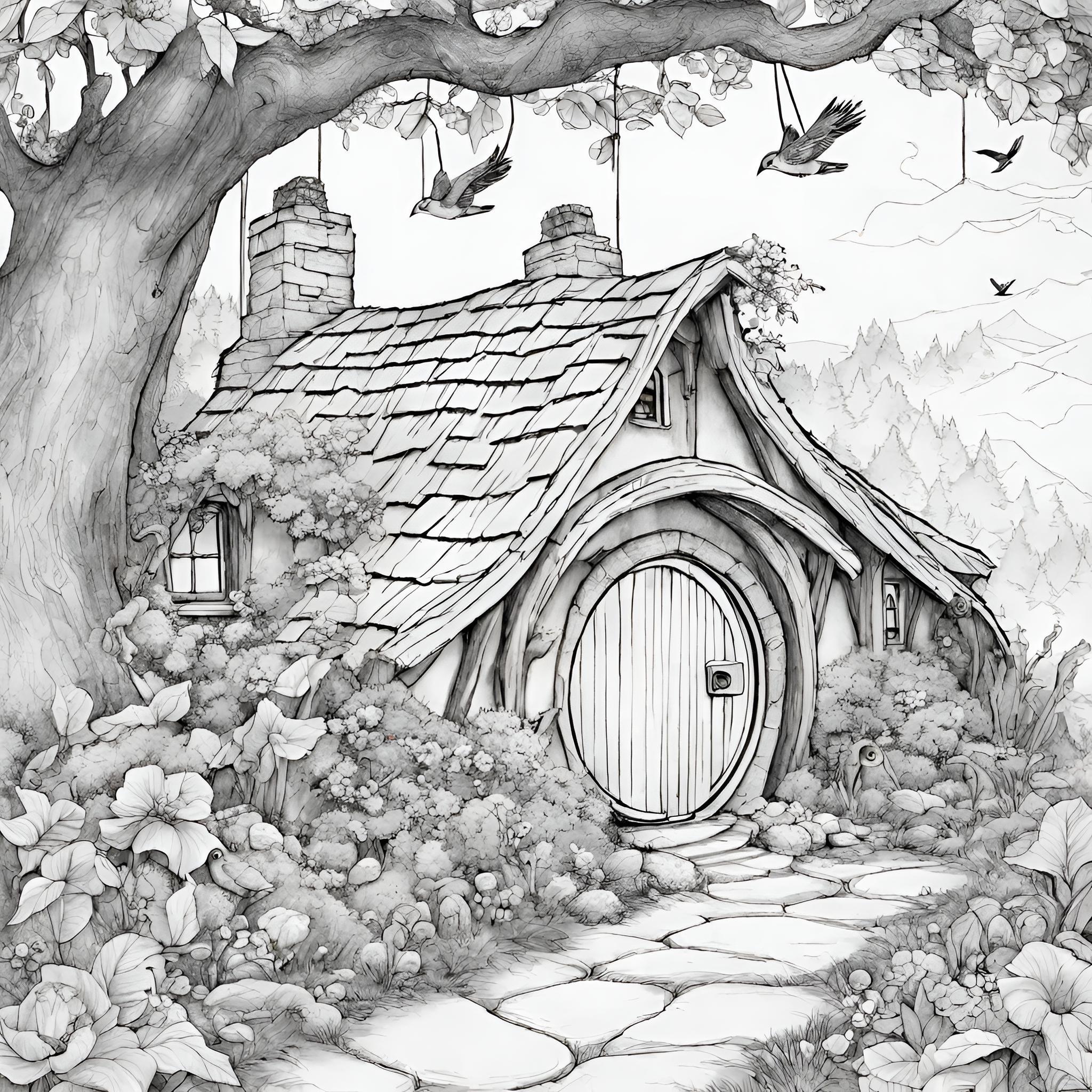 Coloring book hobbit housescoloring pages hobbit houseseas