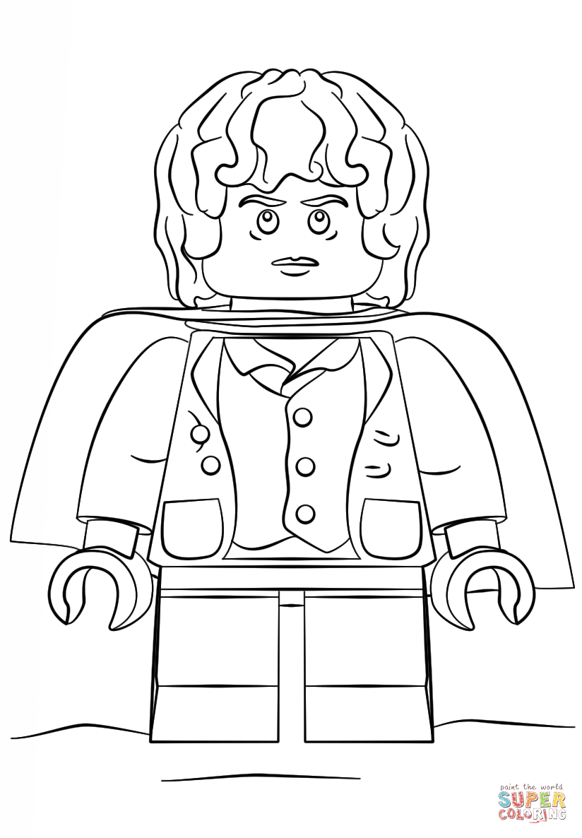 Lego frodo coloring page free printable coloring pages