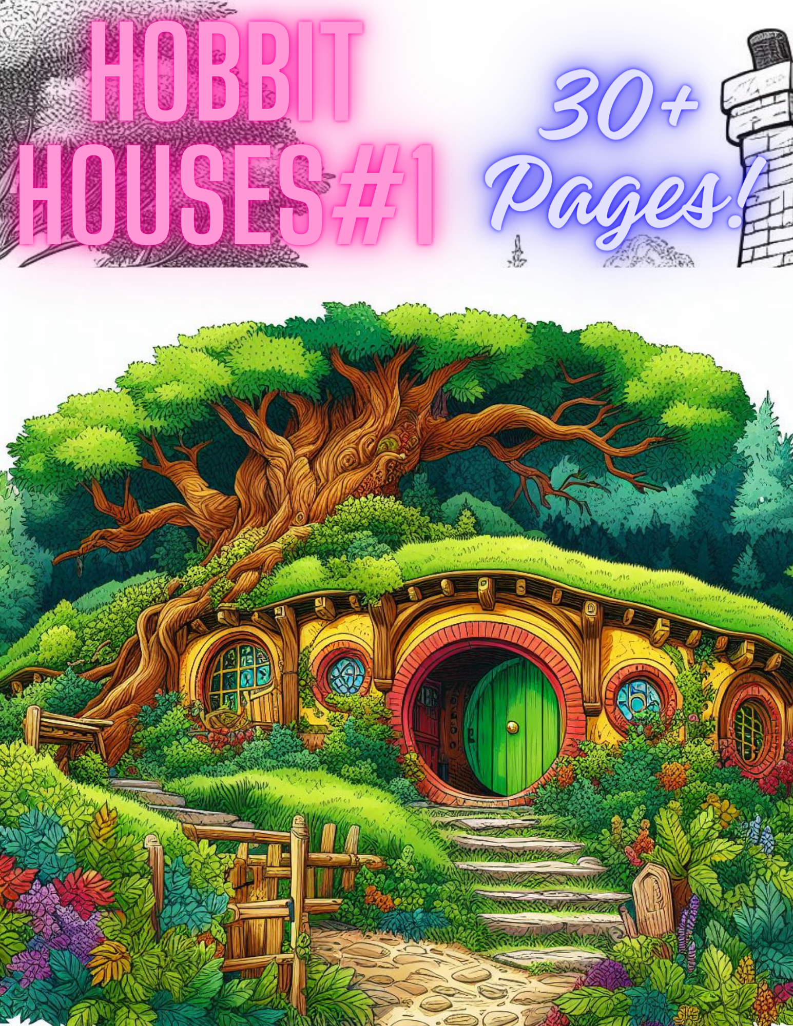 Coloring book hobbit housescoloring pages hobbit houseseas