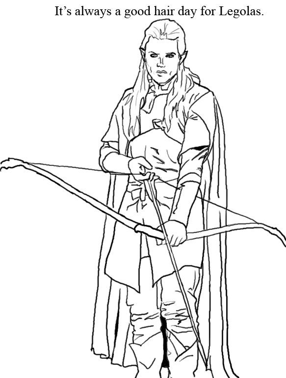 The hobbit legolas coloring pages