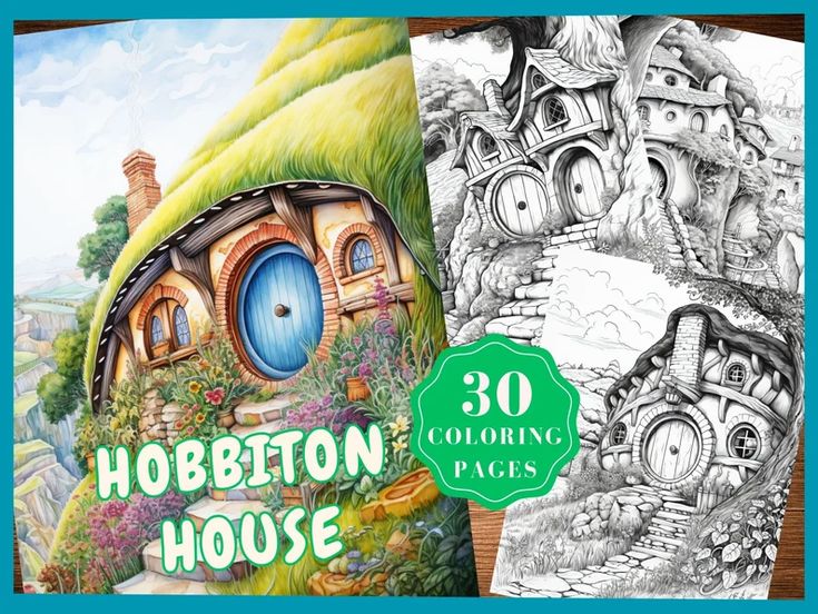 Hobbiton house coloring pages hobbit hole house coloring page