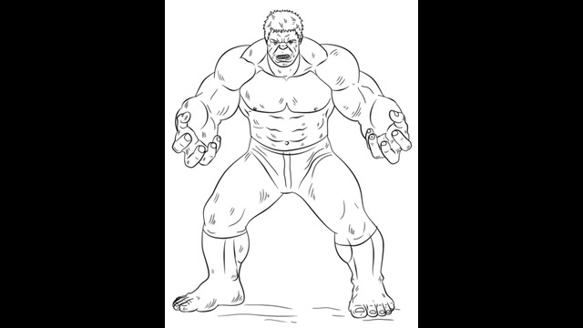 Marvel the hulk coloring page