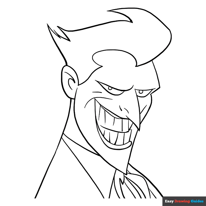 Joker coloring page easy drawing guides