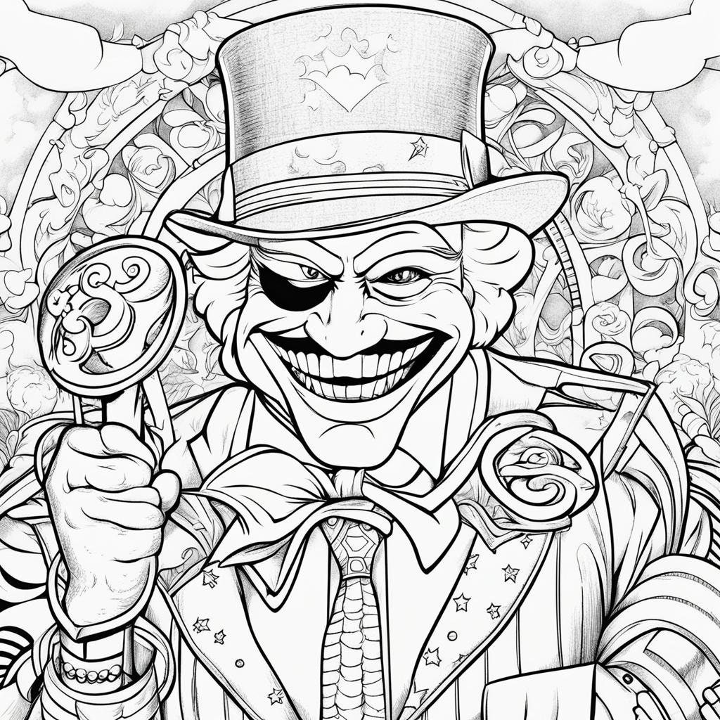 Funny jokers colouring pages for adult with mandela artwork