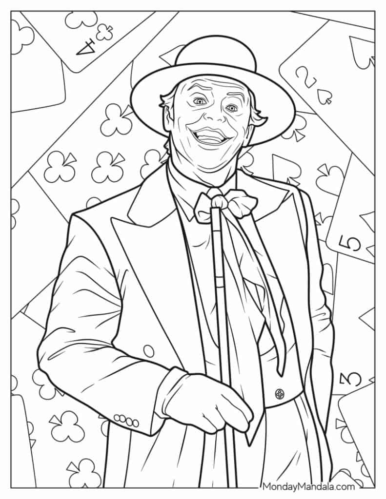 Joker coloring pages free pdf printables