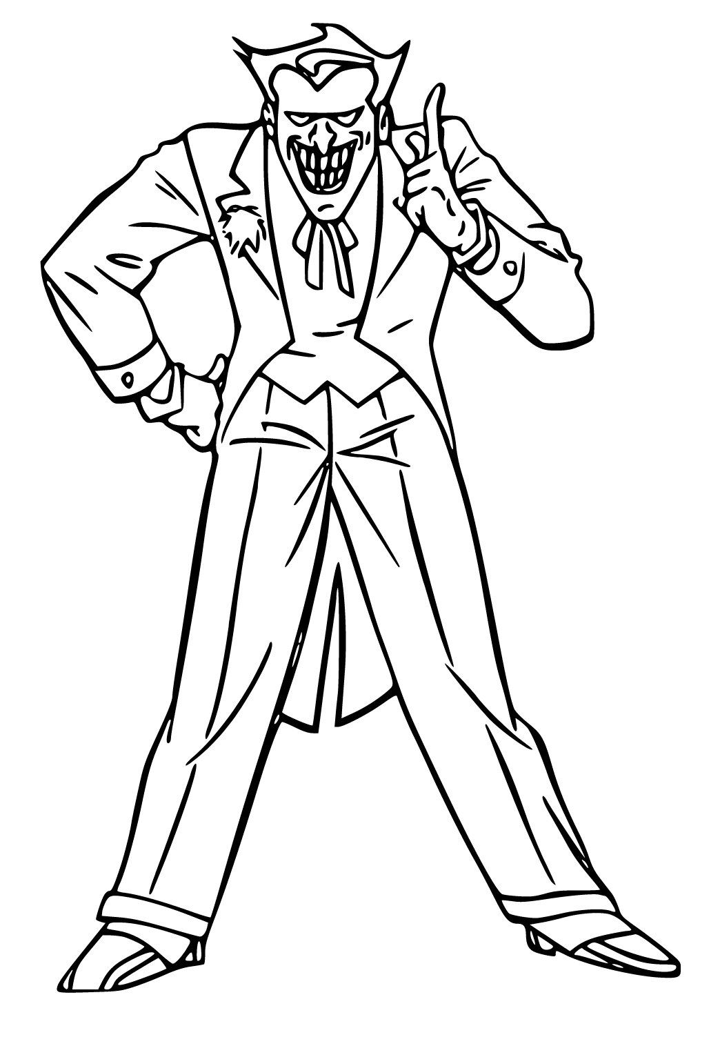 Free printable joker costume coloring page for adults and kids