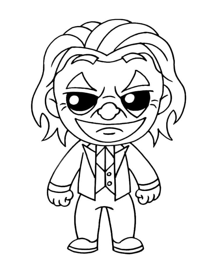 Cute little joker coloring page