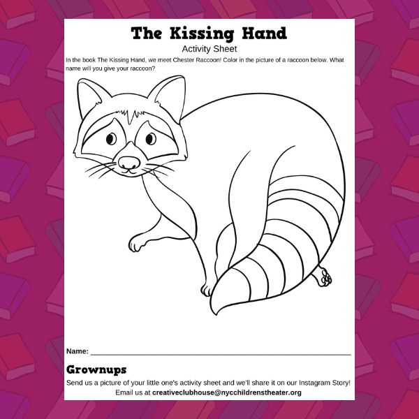 Raccoon coloring sheet â creative clubhouse â new york city childrens theater