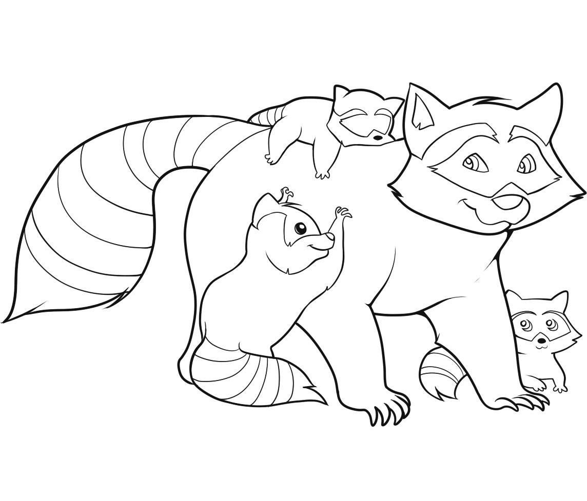 Free printable raccoon coloring pages for kids