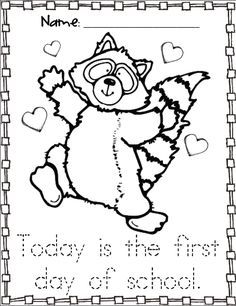 Kissing hand activities free chester the raccoon coloring page first day of school wiâ first day of school activities kindergarten first day the kissing hand