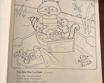 Vintage wee color wee sing around the campfire coloring activity book of sing