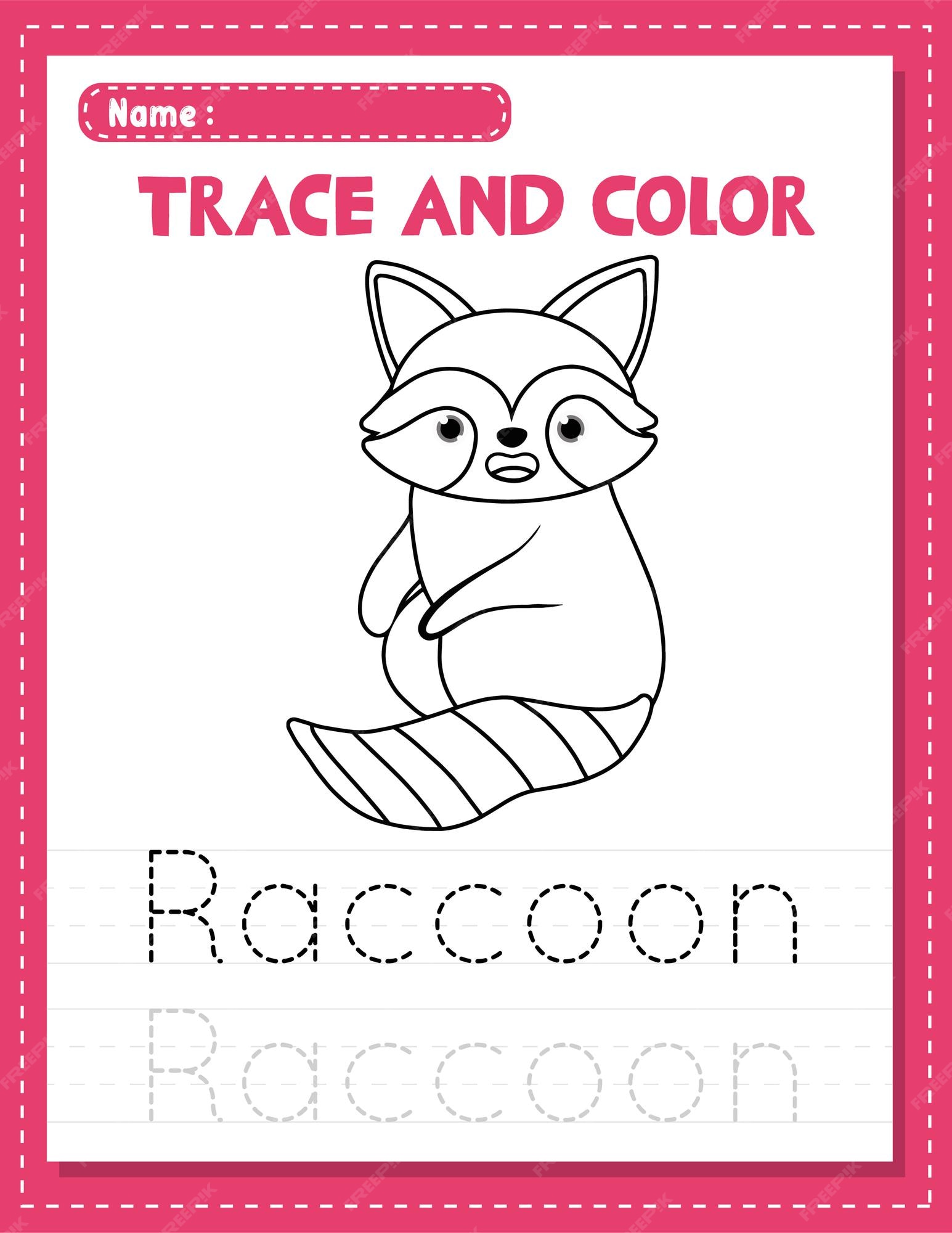 Premium vector english handwriting word tracing and coloring worksheets for preschool