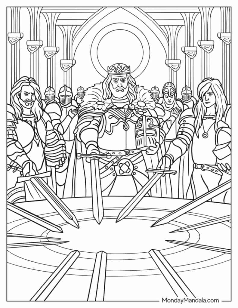 Knight coloring pages free pdf printables