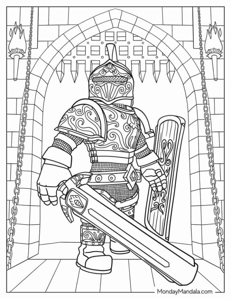 Knight coloring pages free pdf printables