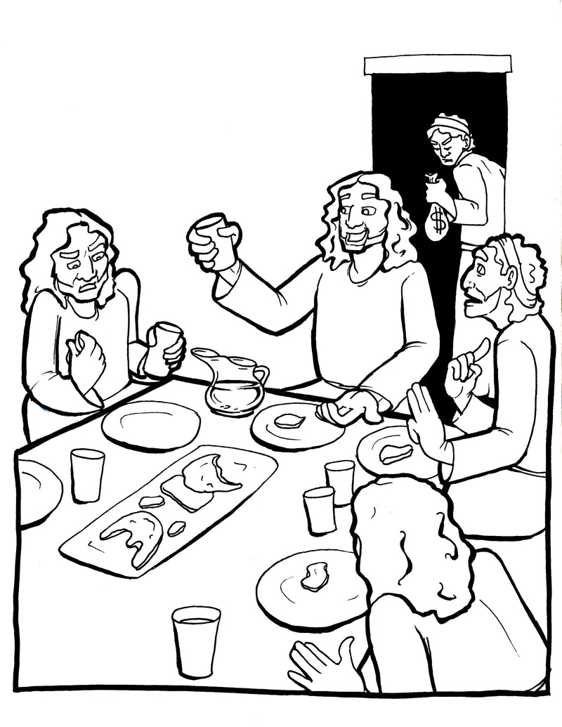 Last supper coloring page