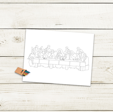 The last supper coloring page the simple saints