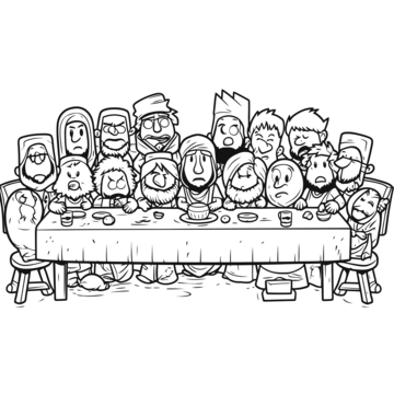 The last supper coloring page outline sketch drawing vector last supper drawing last supper outline last supper sketch png and vector with transparent background for free download