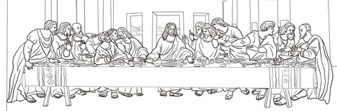 The last supper by leonardo da vinci coloring page free printable coloring pages