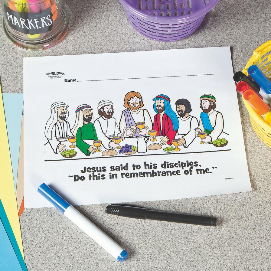 Last supper free printable coloring page