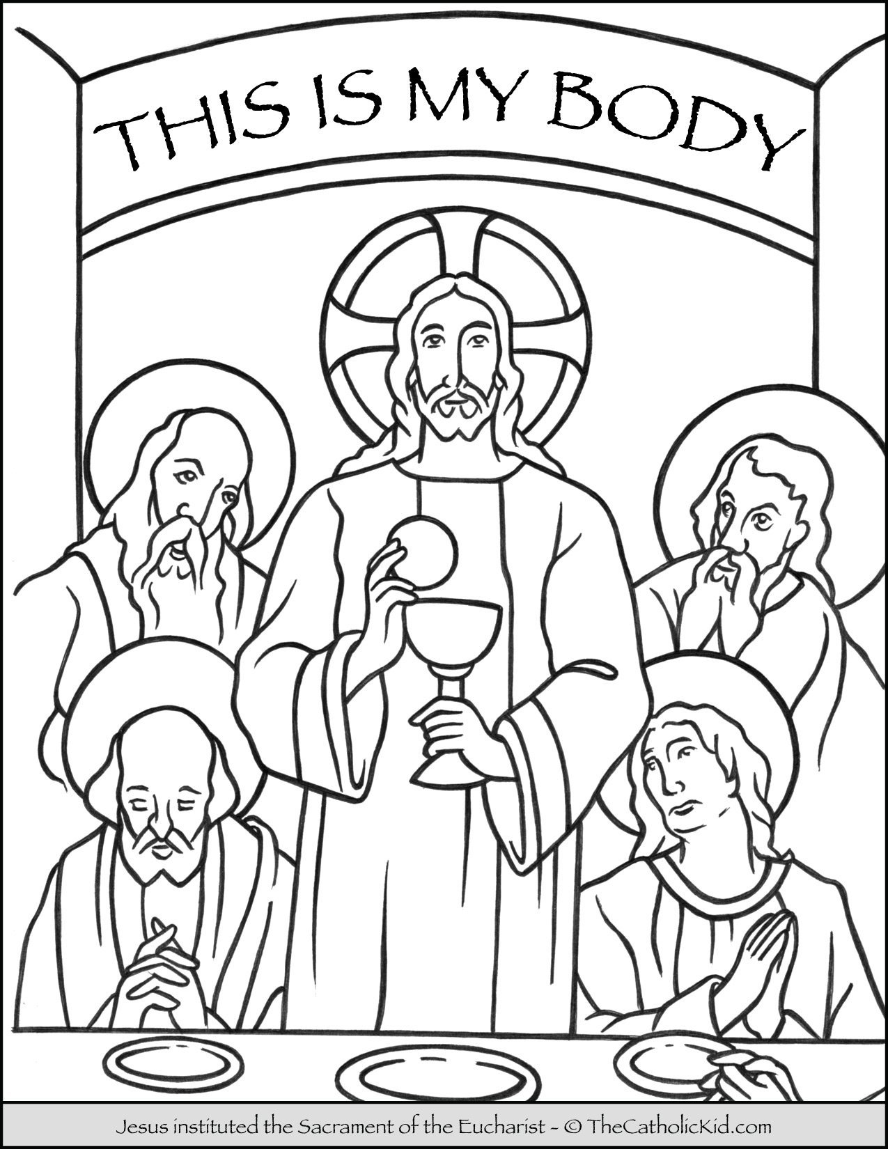 Sacrament of the eucharist coloring pages