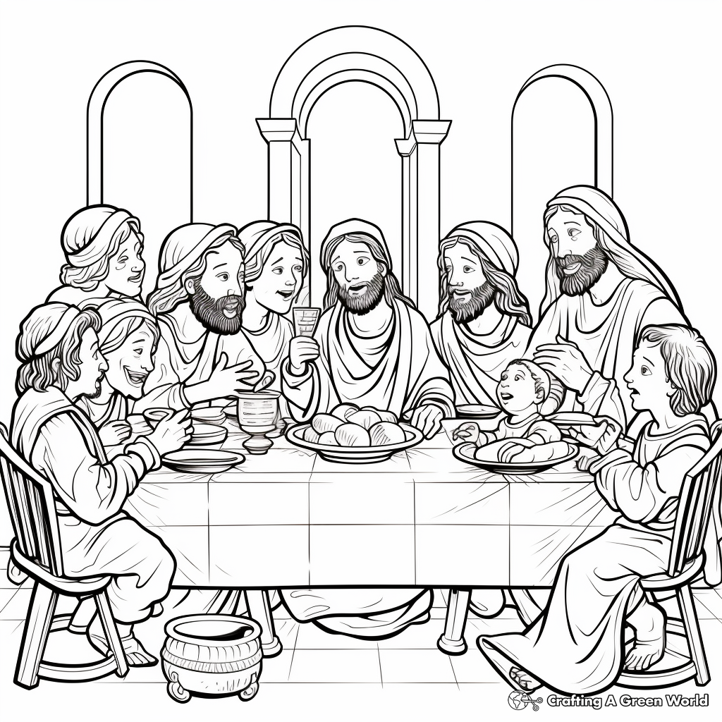 Last supper coloring pages