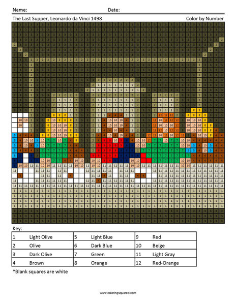 The last supper coloring page