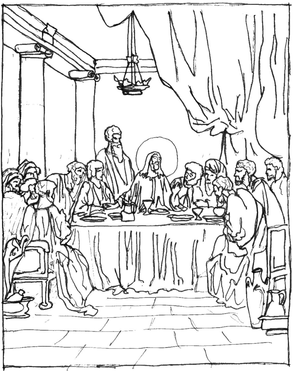 Free printable last supper coloring pages