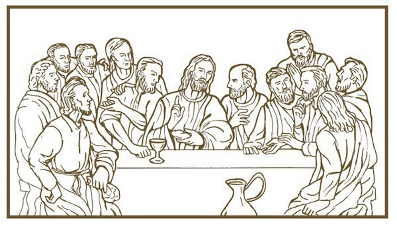 Last supper coloring page