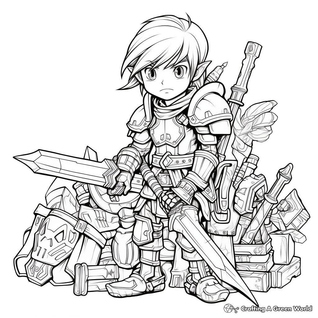 The legend of zelda coloring pages