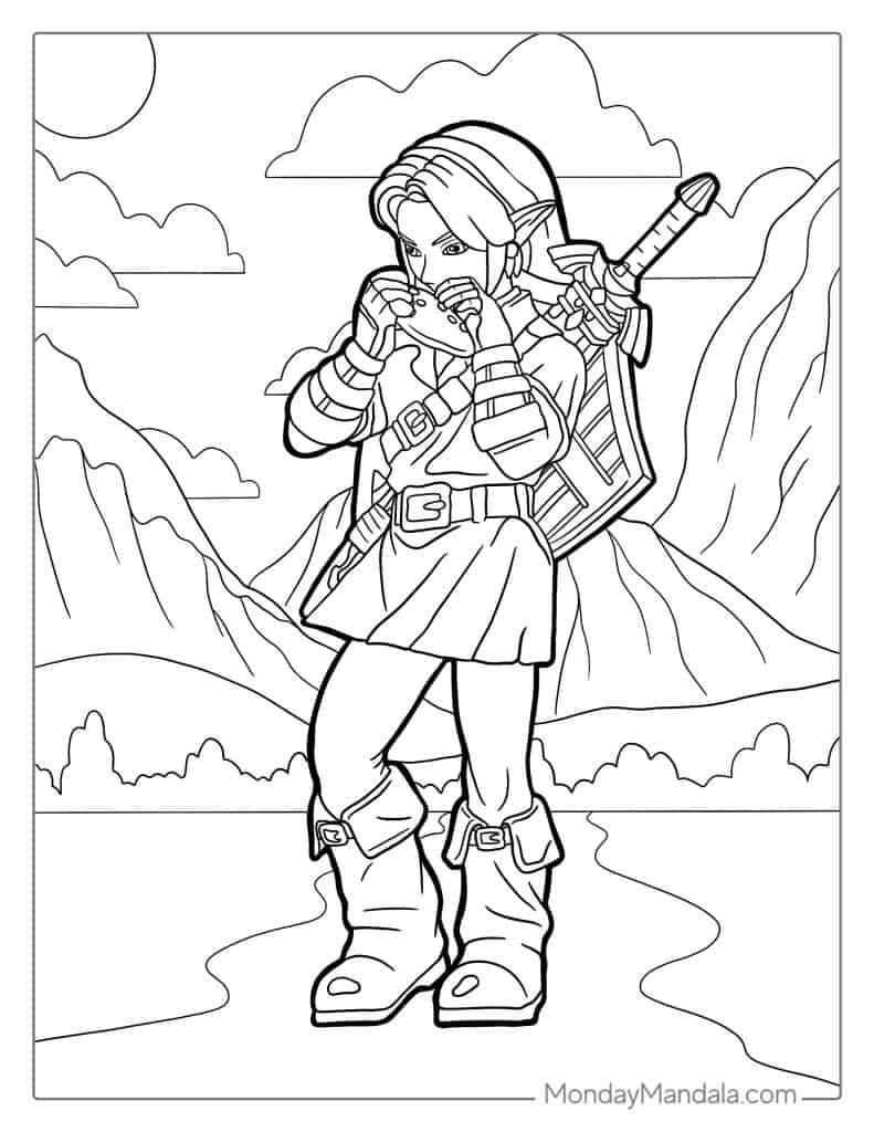 Zelda coloring pages free pdf printables