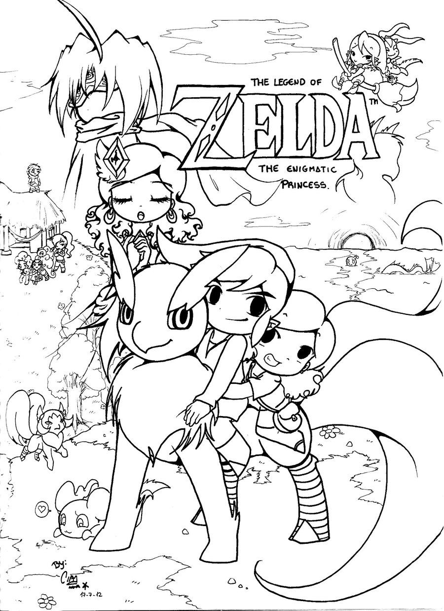 Enter the world of hyrule with legend of zelda coloring pages