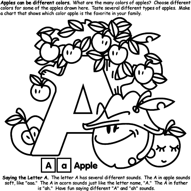 Alphabet a coloring page