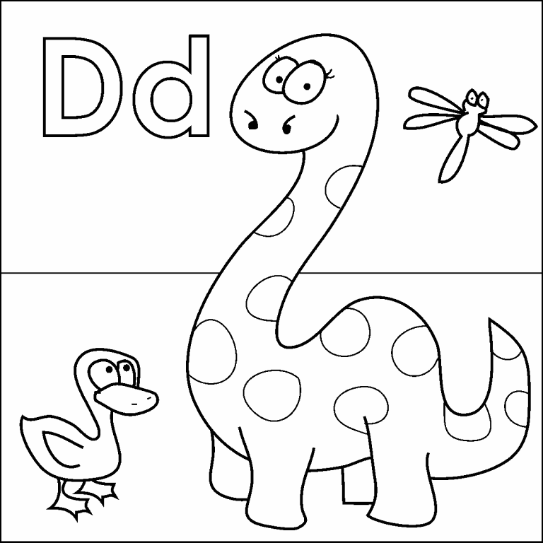 Letter d coloring page