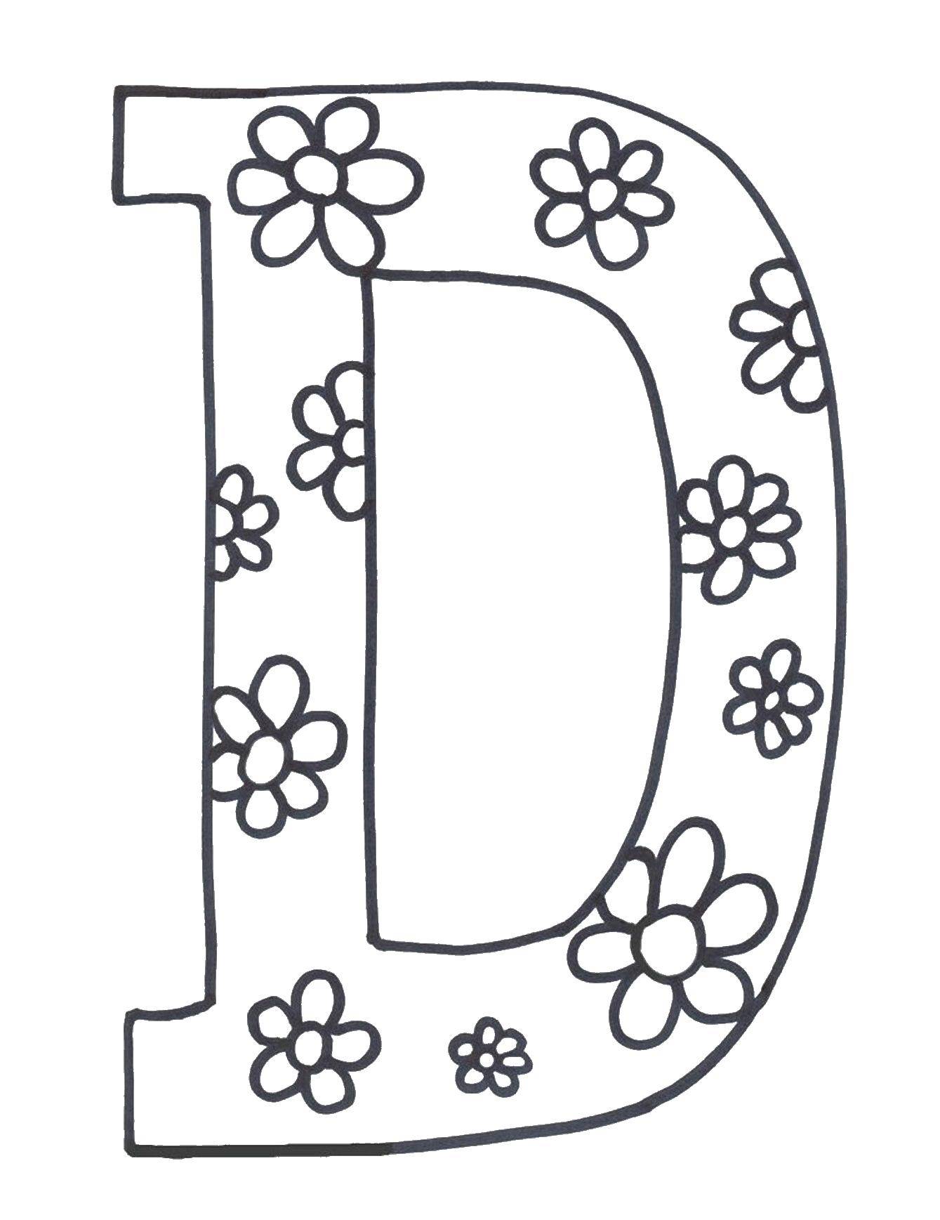 Online coloring pages coloring page the letter d in colors english alphabet download print coloring page