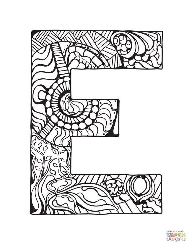 Best image of letter e coloring page