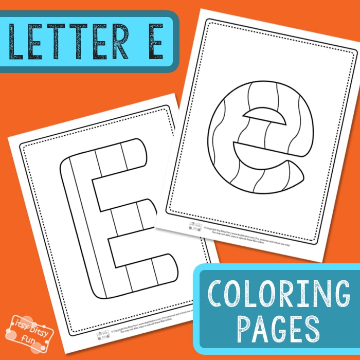 Letter e coloring pages