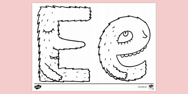 Letter e colouring page colouring sheets