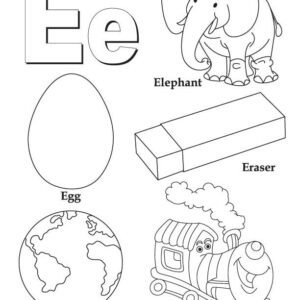 Letter e coloring pages printable for free download