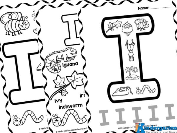 Free printable letter i coloring sheet pages for kids