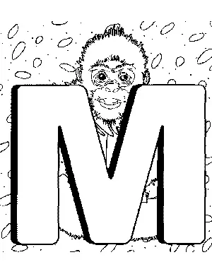 Letter m coloring page