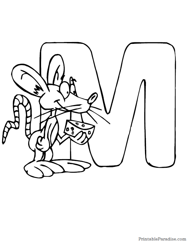 Printable letter m coloring page