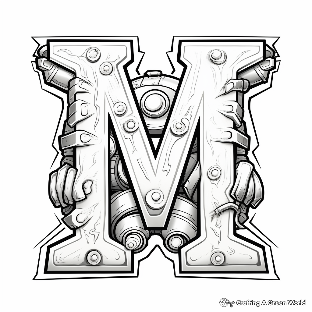 Letter m coloring pages