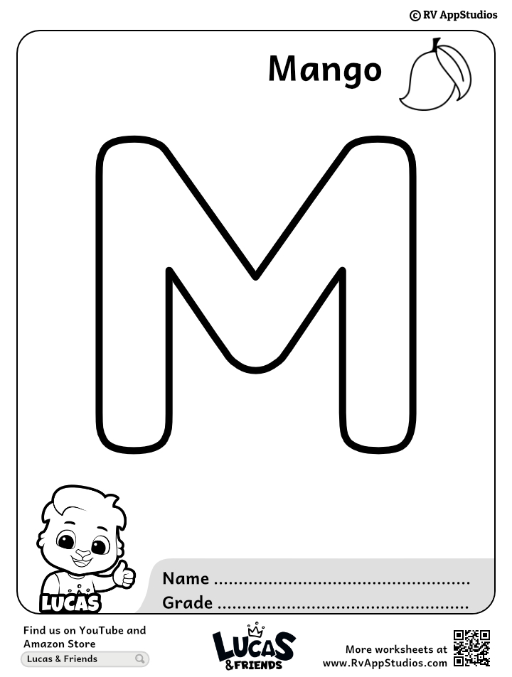 Letter m coloring pages