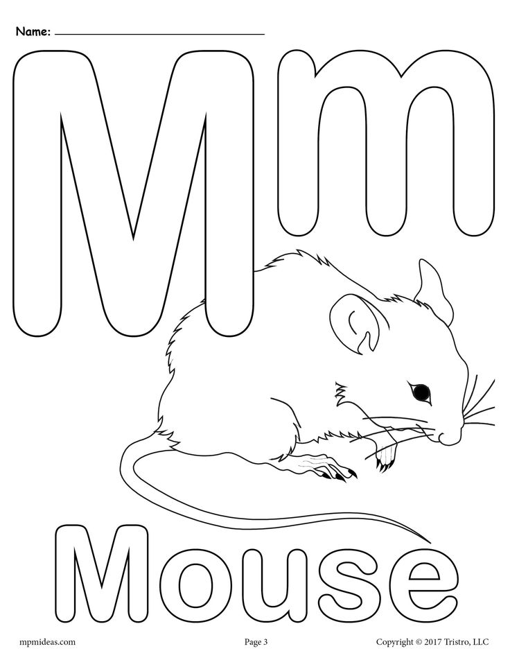 Letter m alphabet coloring pages