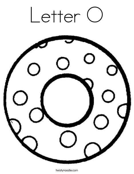 Letter o coloring page