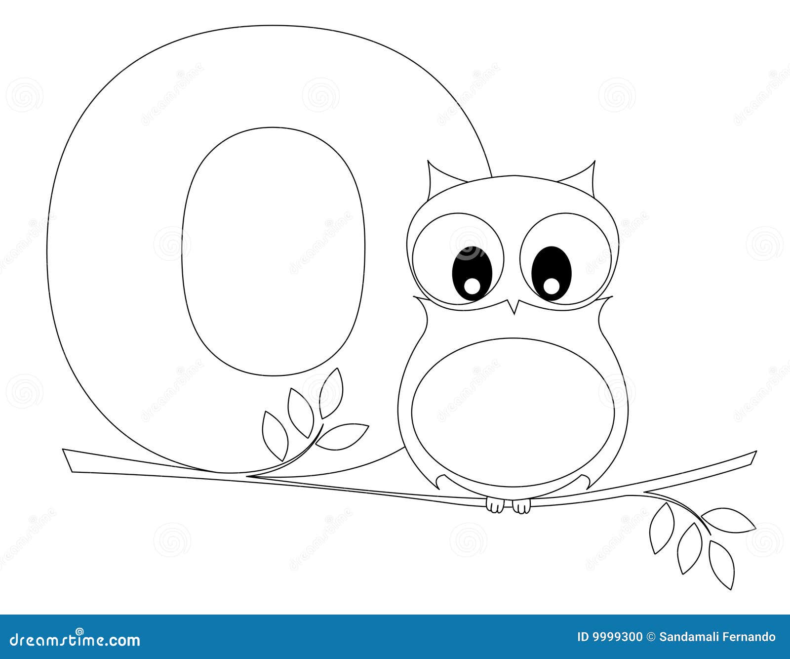 Animal alphabet o coloring page stock vector