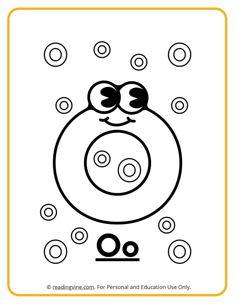 Letter o coloring pages