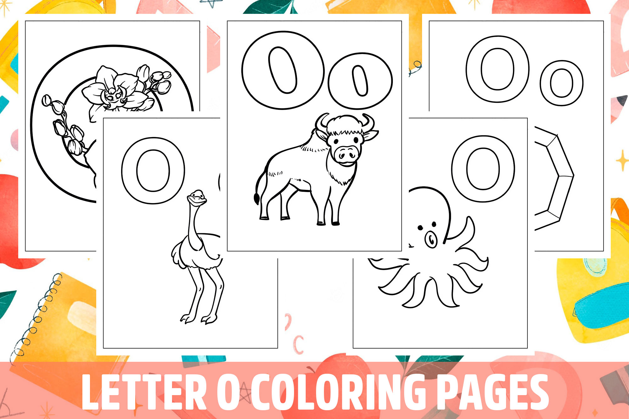 Letter o coloring pages for kids girls boys teens birthday school activity made by teachers